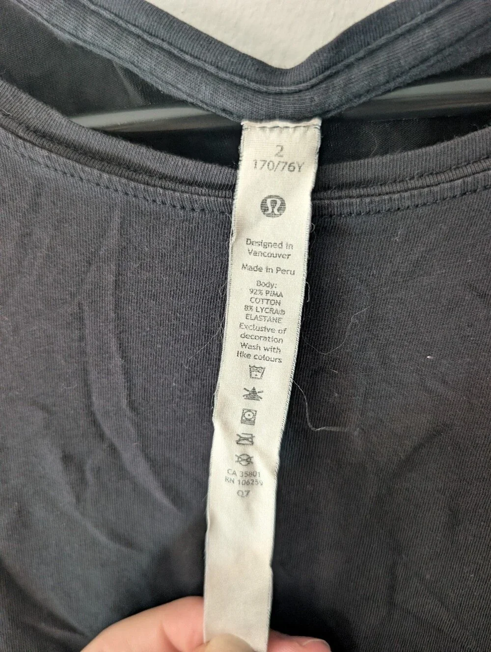 Lululemon Black Women's Cotton T-shirt Size 2